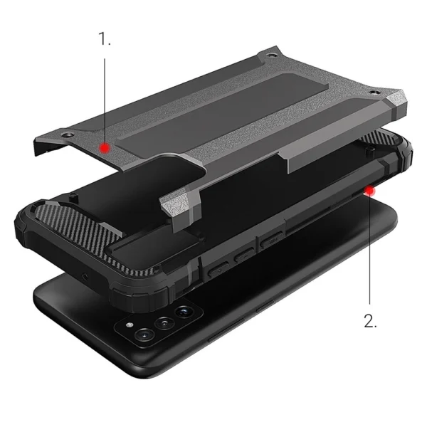 Hybrid Armor Case Tough Rugged Cover for Samsung Galaxy A03s blackeng