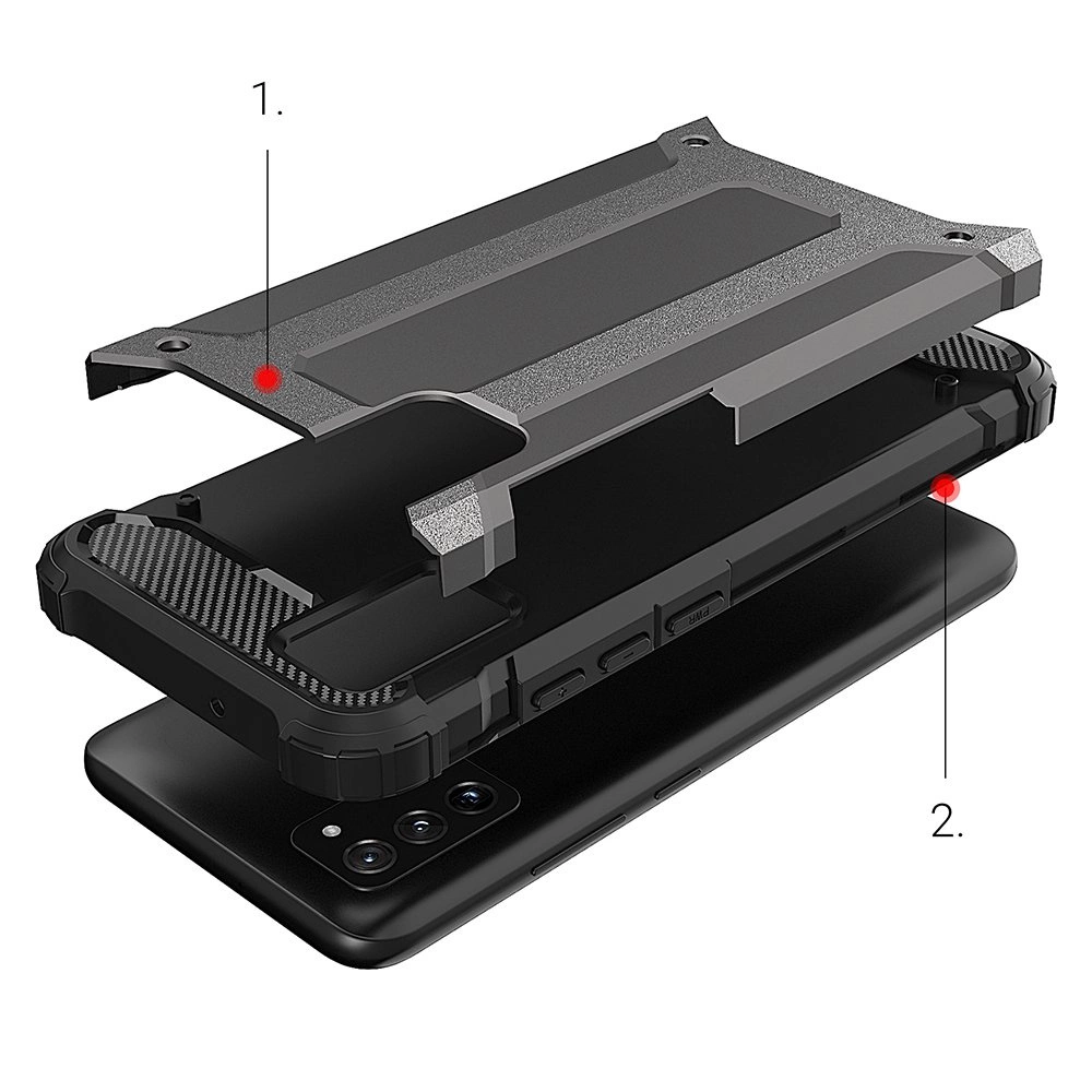 Hybrid Armor Case Tough Rugged Cover for Samsung Galaxy A03s blackeng
