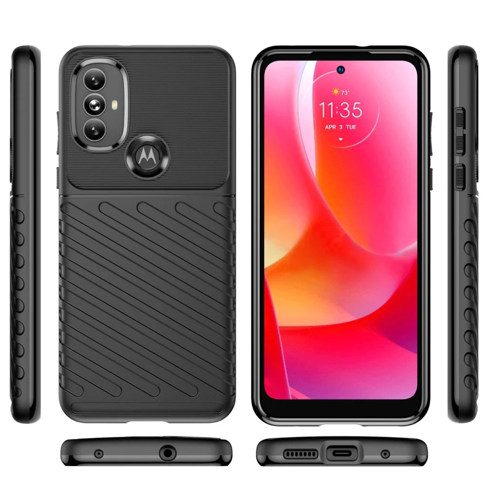 87545_8 Thunder Case flexible armored cover for Motorola Moto G Power 2022 blackeng