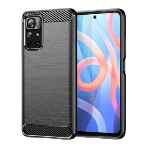 Carbon Case Flexible Cover Sleeve for Xiaomi Redmi Note 11 blackeng