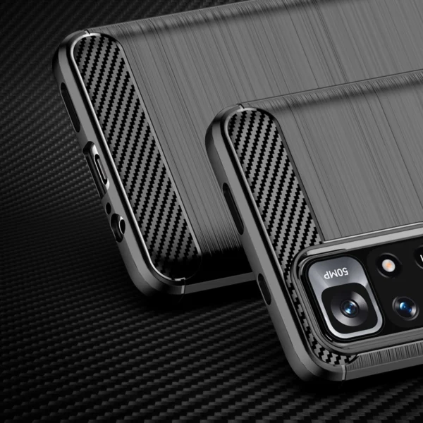Carbon Case Flexible Cover Sleeve for Xiaomi Redmi Note 11 blackeng