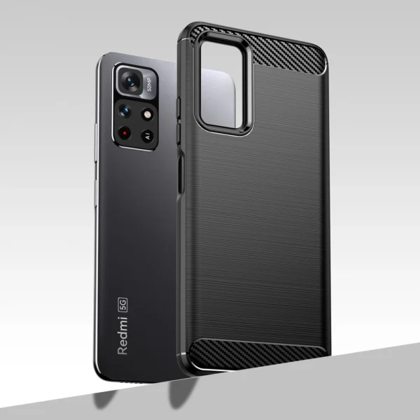Carbon Case Flexible Cover Sleeve for Xiaomi Redmi Note 11 blackeng