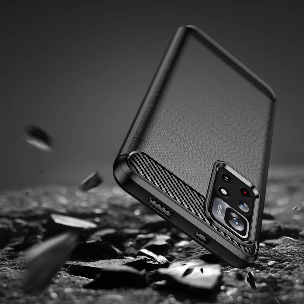 87549_6 Carbon Case Flexible Cover Sleeve for Xiaomi Redmi Note 11 blackeng
