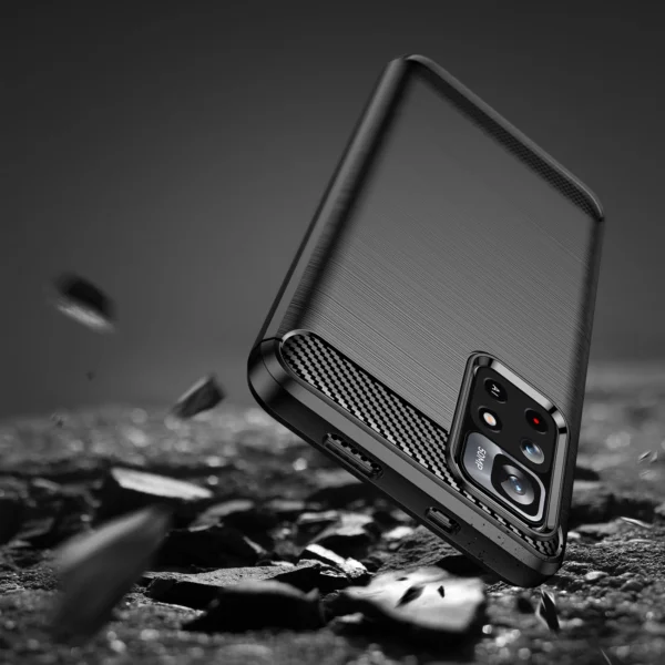 Carbon Case Flexible Cover Sleeve for Xiaomi Redmi Note 11 blackeng