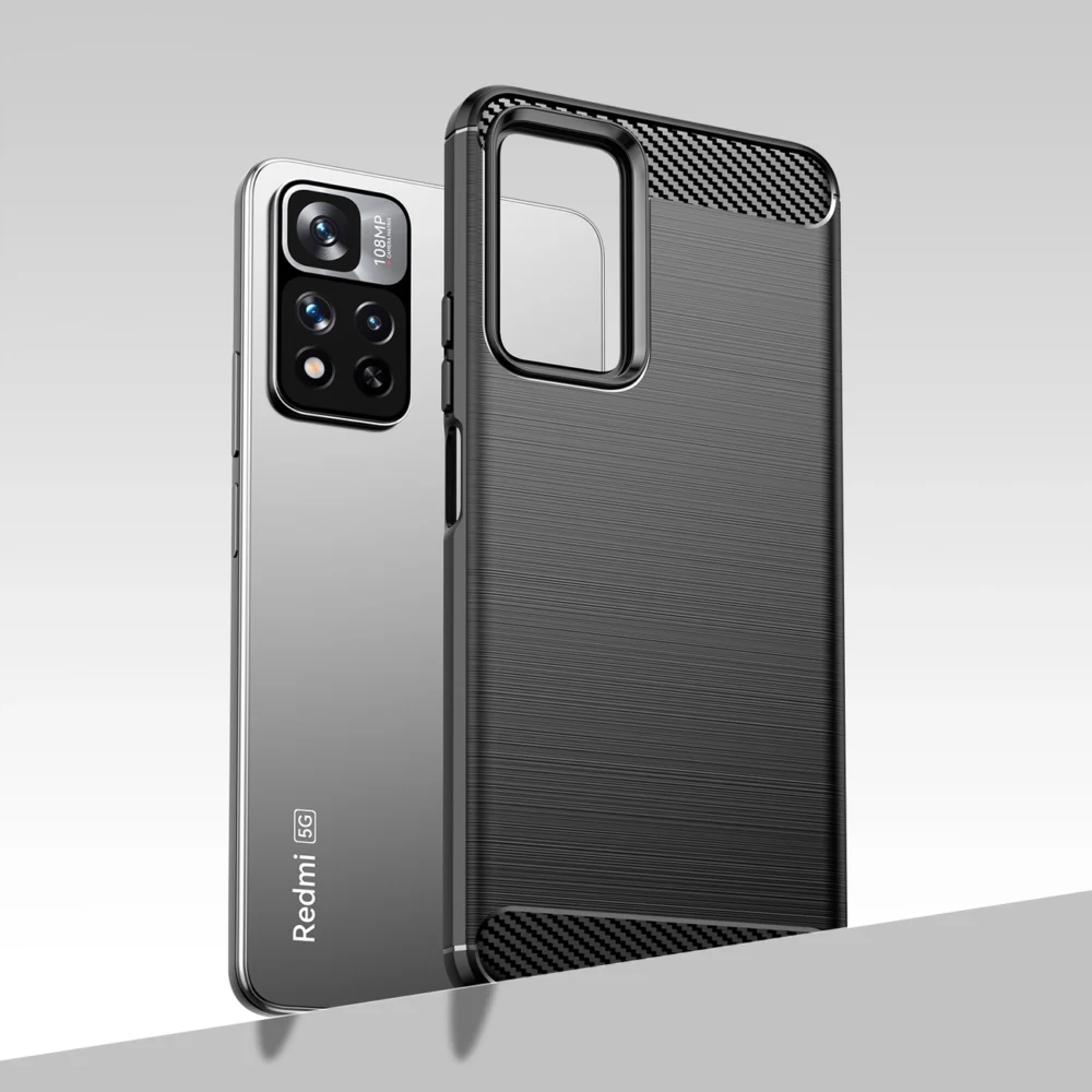Carbon Case flexible case cover Xiaomi Redmi Note 11 Pro+ 5G (China) / 11 Pro 5G (China) / Mi11i HyperCharge / Poco X4 NFC blackeng