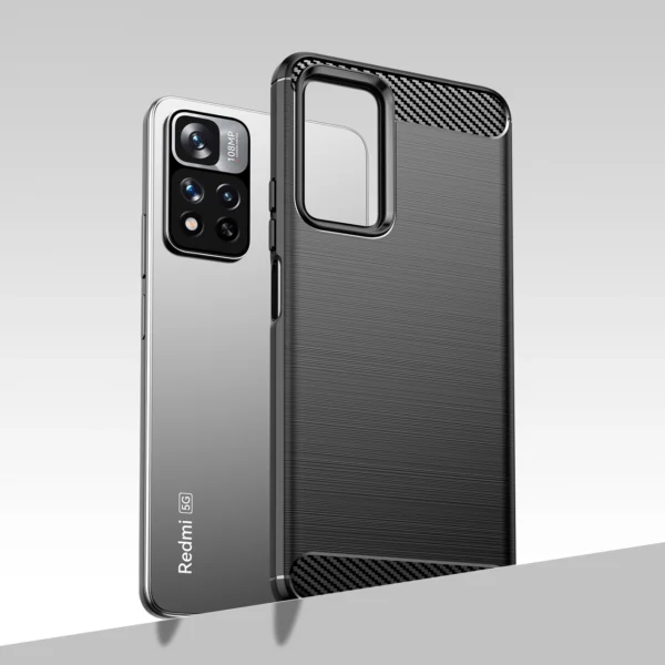 Carbon Case flexible case cover Xiaomi Redmi Note 11 Pro+ 5G (China) / 11 Pro 5G (China) / Mi11i HyperCharge / Poco X4 NFC blackeng