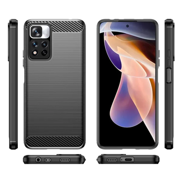 Carbon Case flexible case cover Xiaomi Redmi Note 11 Pro+ 5G (China) / 11 Pro 5G (China) / Mi11i HyperCharge / Poco X4 NFC blackeng