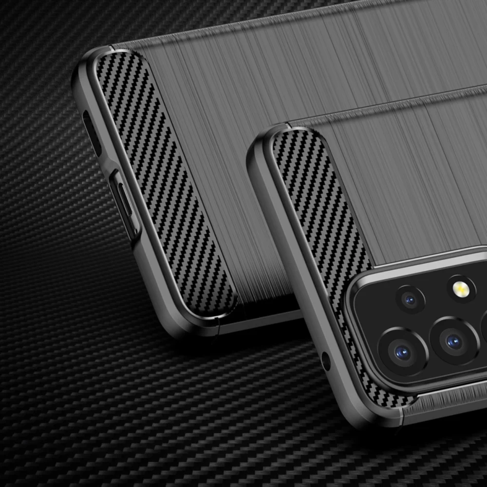 87552_2 Carbon Case Flexible Cover Sleeve for Samsung Galaxy A53 5G blackeng