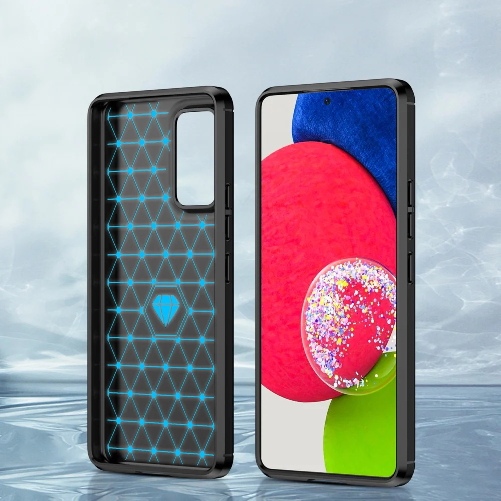87552_4 Carbon Case Flexible Cover Sleeve for Samsung Galaxy A53 5G blackeng