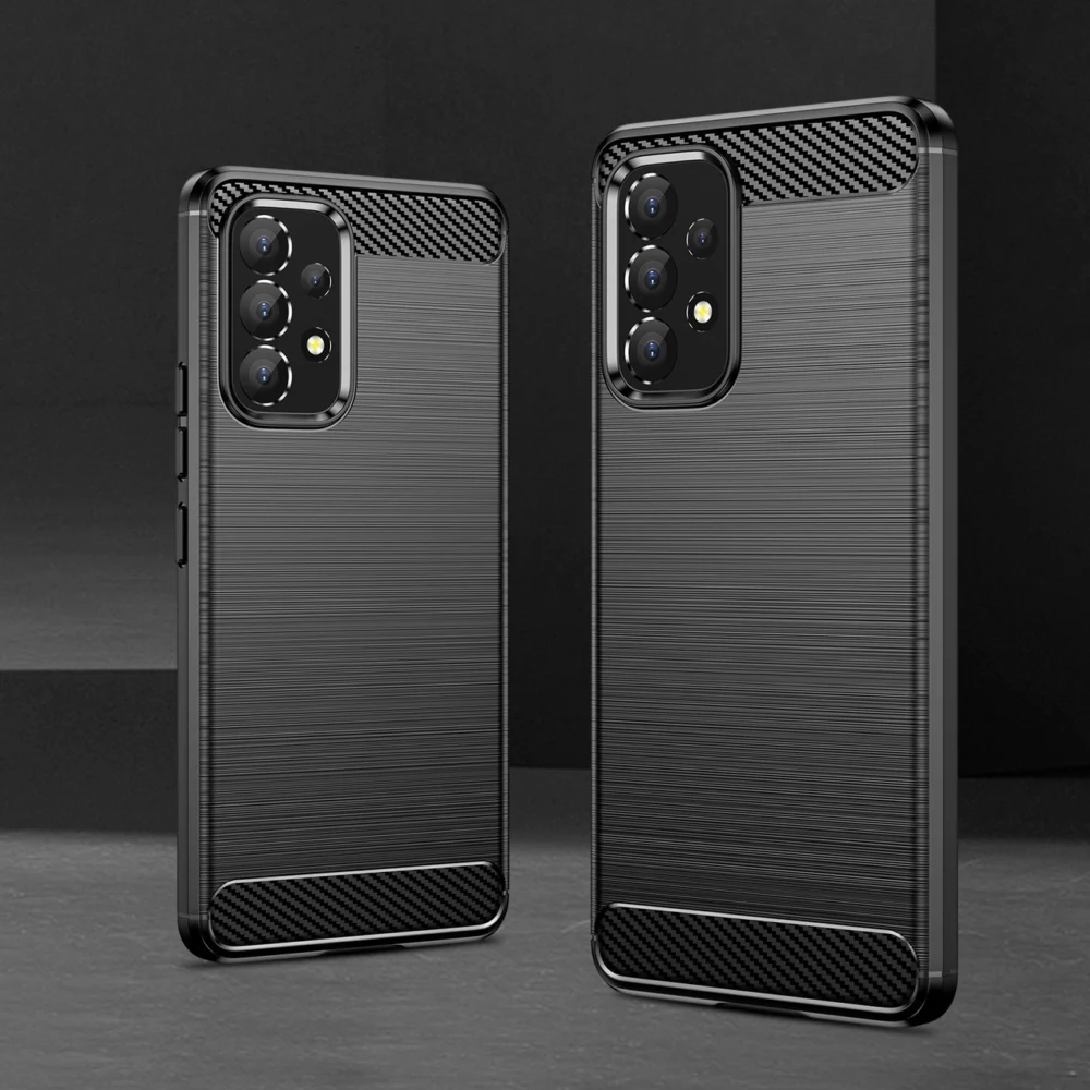 87552_6 Carbon Case Flexible Cover Sleeve for Samsung Galaxy A53 5G blackeng