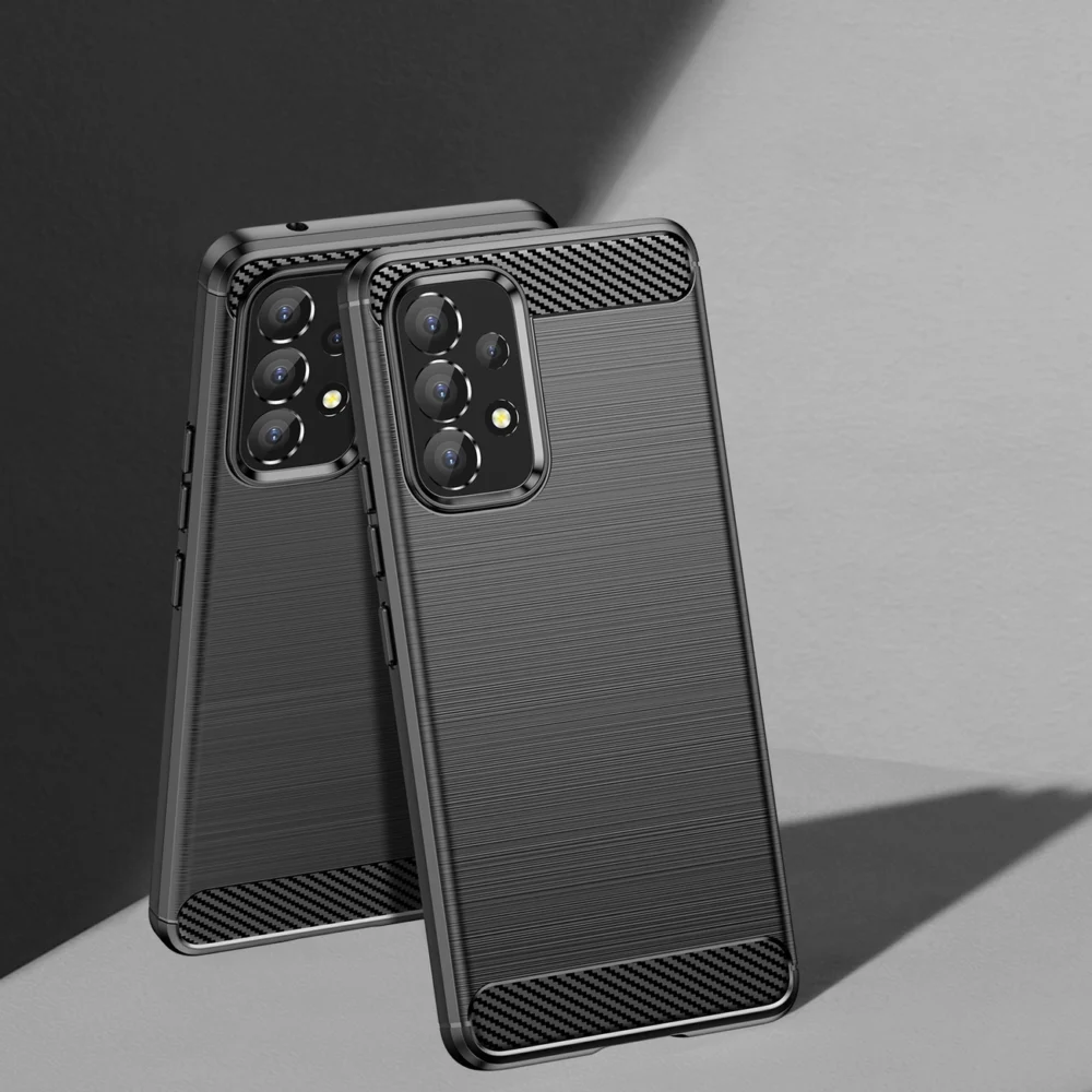 87552_7 Carbon Case Flexible Cover Sleeve for Samsung Galaxy A53 5G blackeng