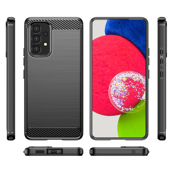 Carbon Case Flexible Cover Sleeve for Samsung Galaxy A53 5G blackeng