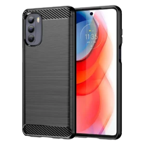 Carbon Case flexible cover for Motorola Moto G Stylus 2022 blackeng