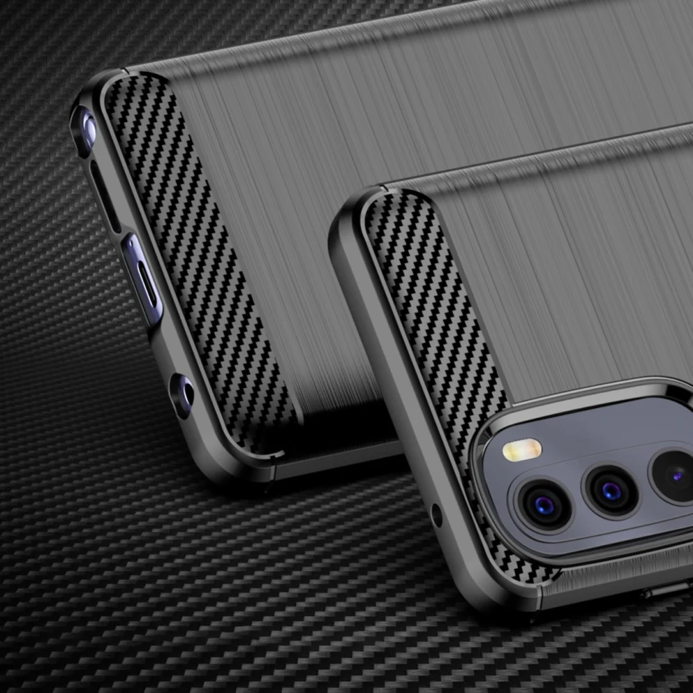 87555_2 Carbon Case flexible cover for Motorola Moto G Stylus 2022 blackeng