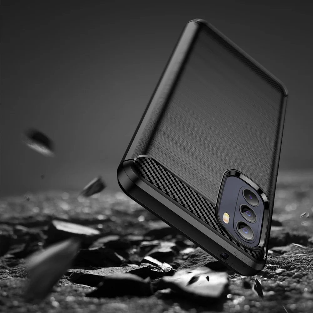 87555_7 Carbon Case flexible cover for Motorola Moto G Stylus 2022 blackeng