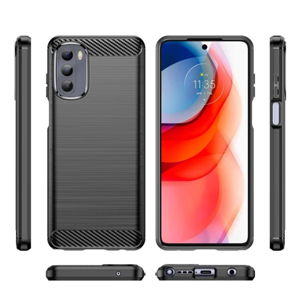 Carbon Case flexible cover for Motorola Moto G Stylus 2022 blackeng