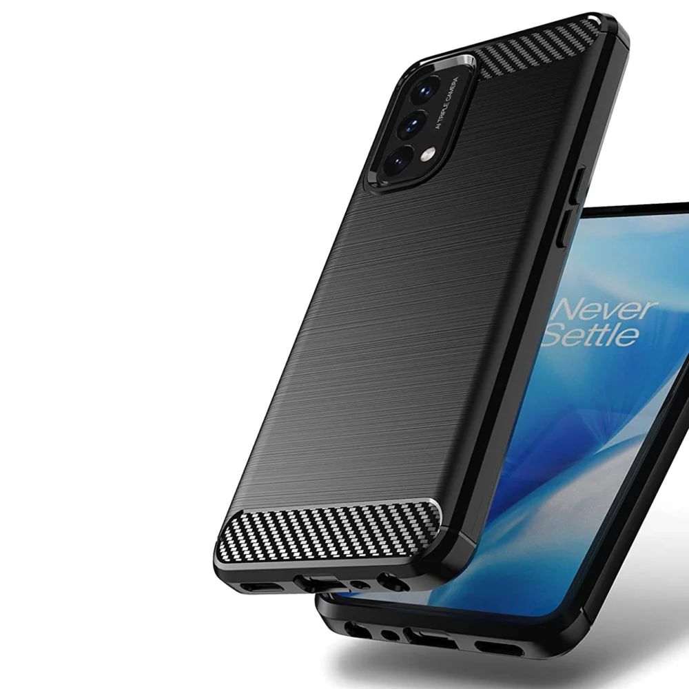 87557_7 Carbon Case Flexible cover for OnePlus Nord N200 5G blackeng