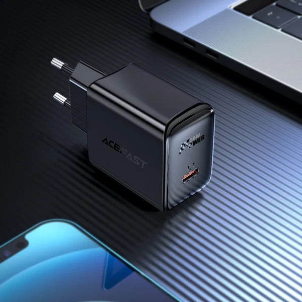 Acefast charger GaN USB Type C 30W, PD, QC 3.0, AFC, FCP white (A21 white)eng