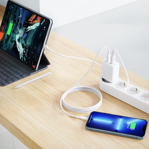 Acefast wall charger USB Type C / USB 20W, PPS, PD, QC 3.0, AFC, FCP white (A25 white)eng