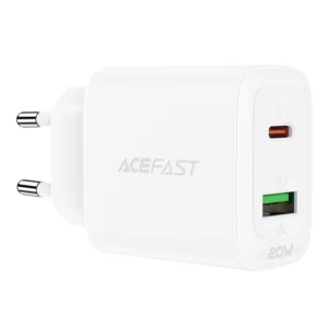 Acefast wall charger USB Type C / USB 20W, PPS, PD, QC 3.0, AFC, FCP white (A25 white)eng