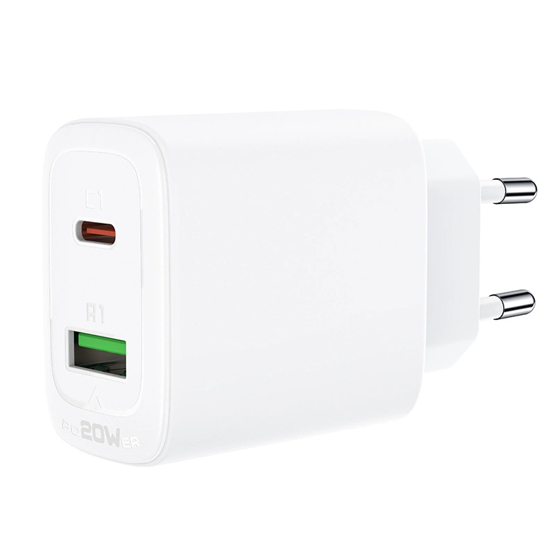 Acefast wall charger USB Type C / USB 20W, PPS, PD, QC 3.0, AFC, FCP white (A25 white)eng