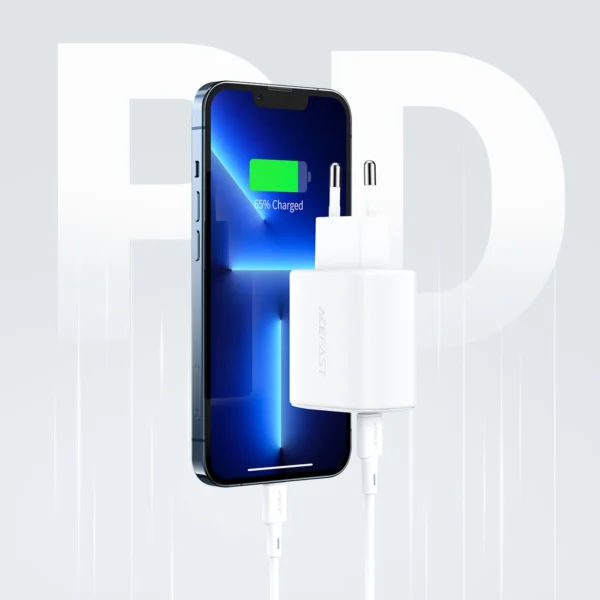 Acefast wall charger USB Type C / USB 20W, PPS, PD, QC 3.0, AFC, FCP white (A25 white)eng
