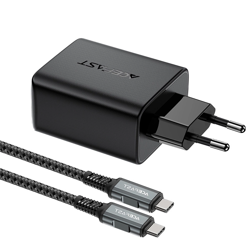 Acefast 2in1 charger GaN 65W USB Type C / USB, adapter HDMI adapter 4K 60Hz (set with cable) black (A17 black)eng