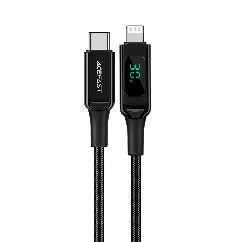 Acefast cable MFI USB Type C - Lightning 1.2m, 30W, 3A black (C6-01 Black)eng