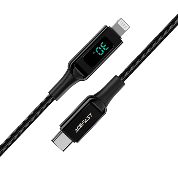 Acefast cable MFI USB Type C - Lightning 1.2m, 30W, 3A black (C6-01 Black)eng
