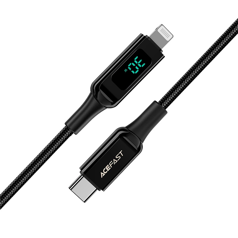 Acefast cable MFI USB Type C - Lightning 1.2m, 30W, 3A black (C6-01 Black)eng