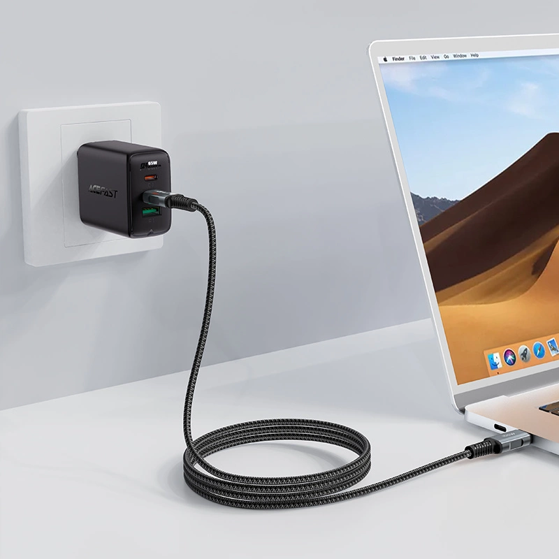 Acefast C4-03 Black USB-C - USB-C PD QC cable 100W 5A 480Mb/s 2m - blackeng