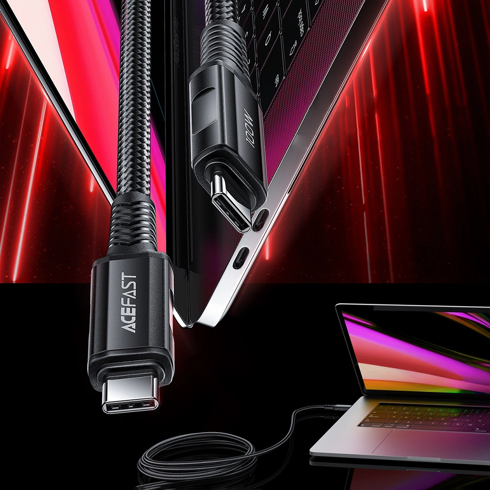 Acefast C4-03 Black USB-C - USB-C PD QC cable 100W 5A 480Mb/s 2m - blackeng