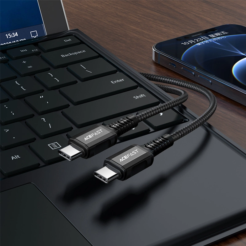 Acefast C1-03 USB-C - USB-C PD QC cable 60W 3A 480Mb/s 1.2m - blackeng