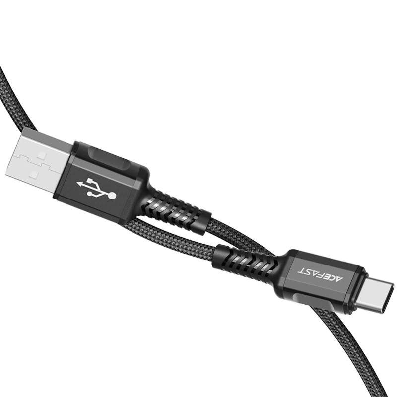 Acefast USB cable - USB Type C 1.2m, 3A black (C1-04 black)eng