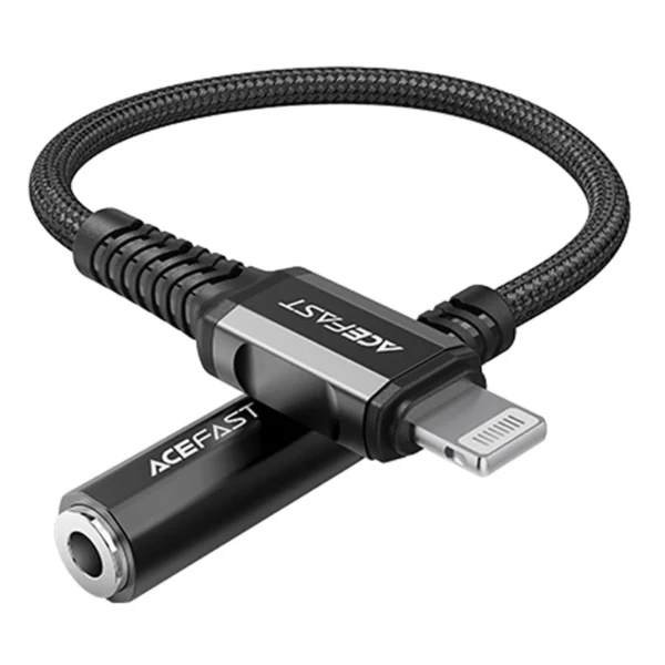 Acefast audio cable MFI Lightning - 3.5mm mini jack (female) 18cm, AUX black (C1-05 black)eng