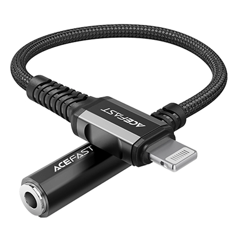 Acefast audio cable MFI Lightning - 3.5mm mini jack (female) 18cm, AUX black (C1-05 black)eng