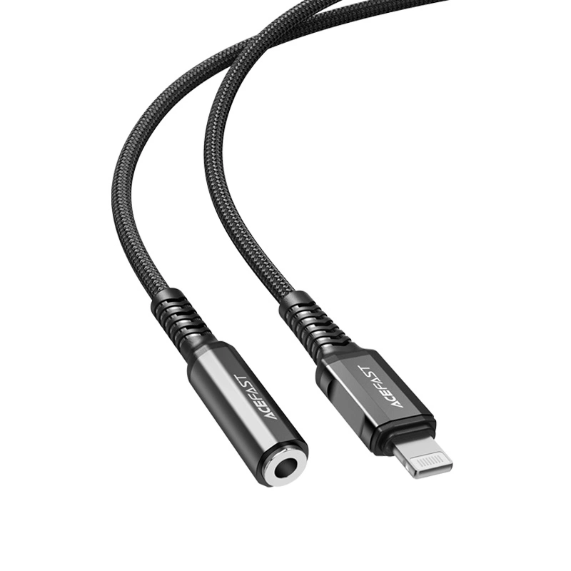 Acefast audio cable MFI Lightning - 3.5mm mini jack (female) 18cm, AUX black (C1-05 black)eng