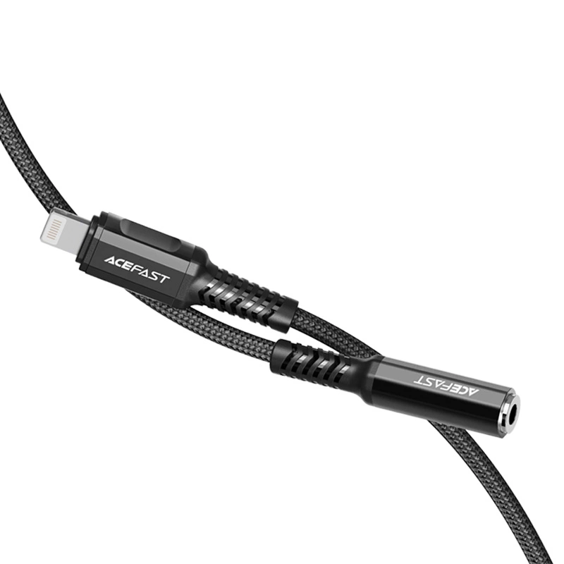 Acefast audio cable MFI Lightning - 3.5mm mini jack (female) 18cm, AUX black (C1-05 black)eng