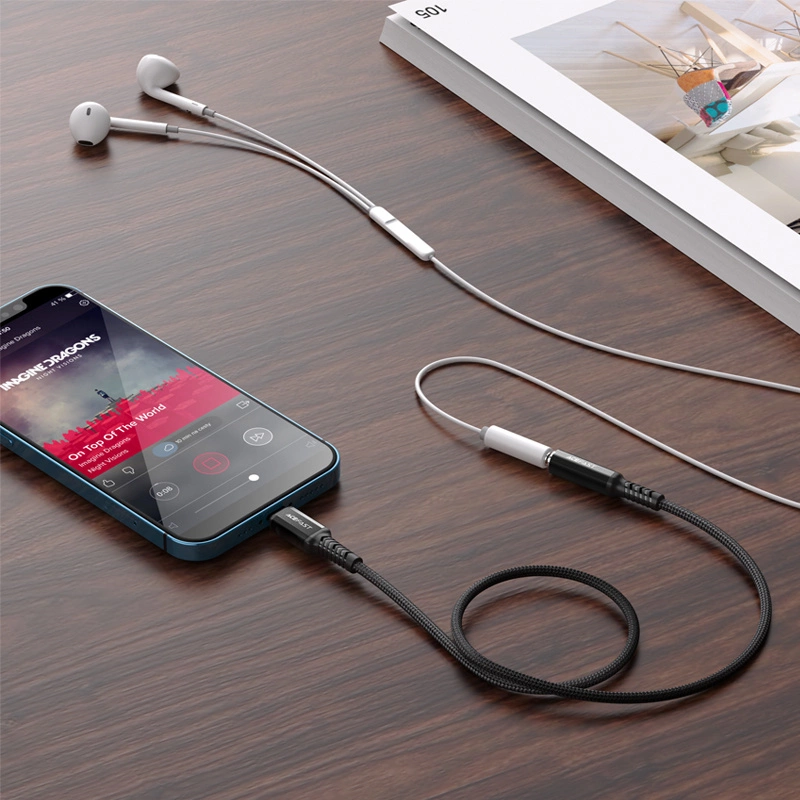 Acefast audio cable MFI Lightning - 3.5mm mini jack (female) 18cm, AUX black (C1-05 black)eng