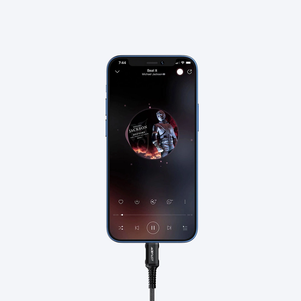 Acefast audio cable MFI Lightning - 3.5mm mini jack (female) 18cm, AUX black (C1-05 black)eng