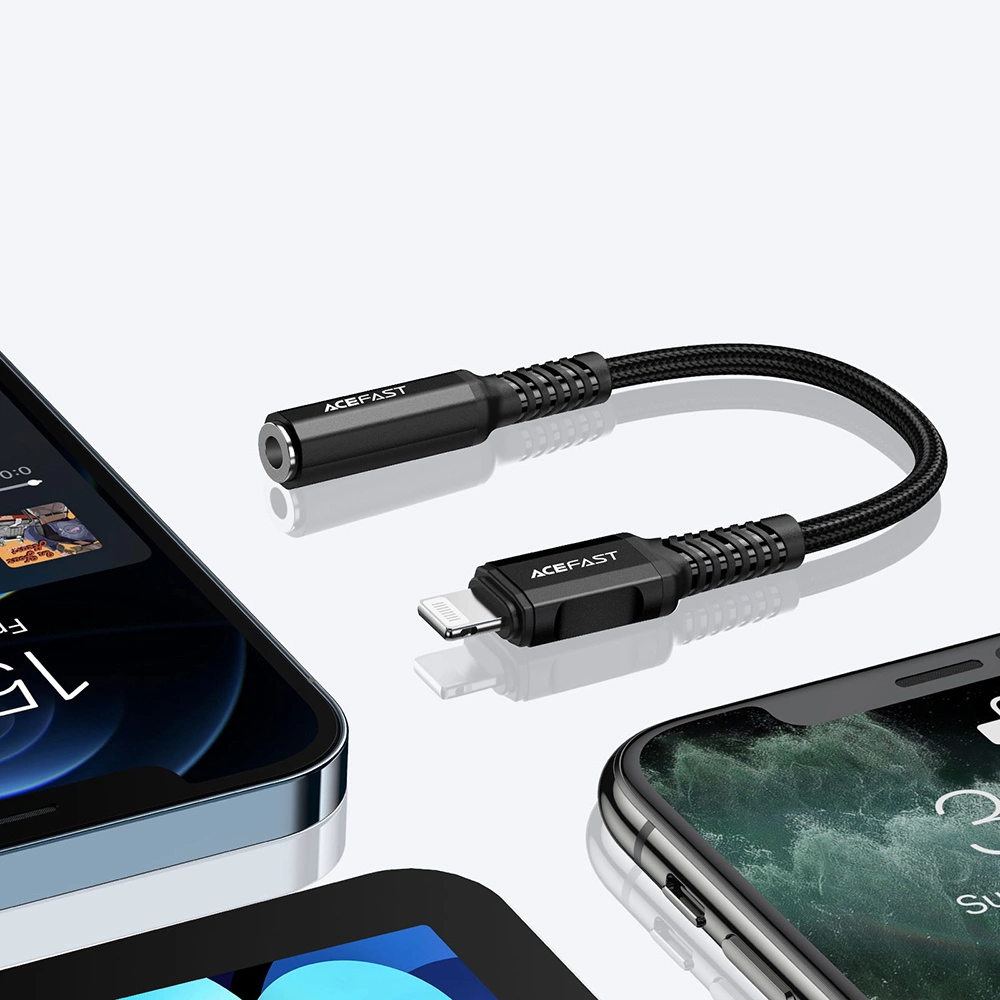 Acefast audio cable MFI Lightning - 3.5mm mini jack (female) 18cm, AUX black (C1-05 black)eng