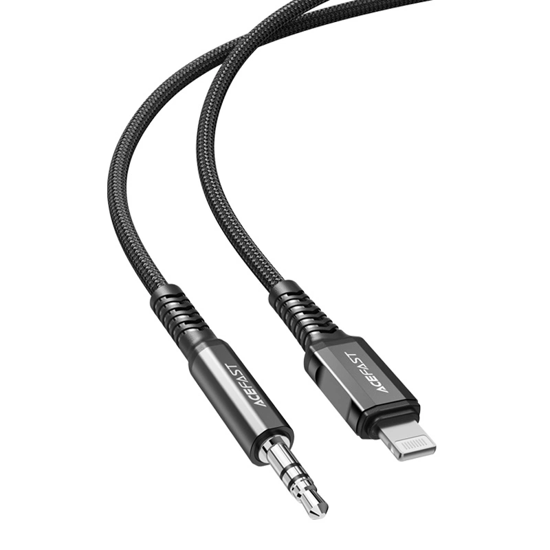 Acefast audio cable MFI Lightning - 3.5mm mini jack (male) 1.2m, AUX black (C1-06 black)eng