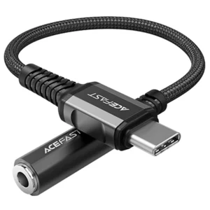 Acefast audio cable USB Type C - 3.5mm mini jack (female) 18cm, DAC, AUX black (C1-07 black)eng