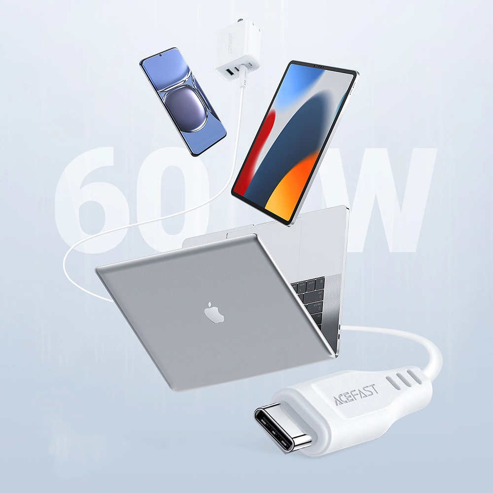 Acefast C3-03 USB-C - USB-C PD QC cable 60W 3A 480Mb/s 1.2m - whiteeng