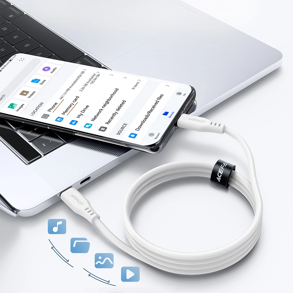 Acefast C3-03 USB-C - USB-C PD QC cable 60W 3A 480Mb/s 1.2m - whiteeng