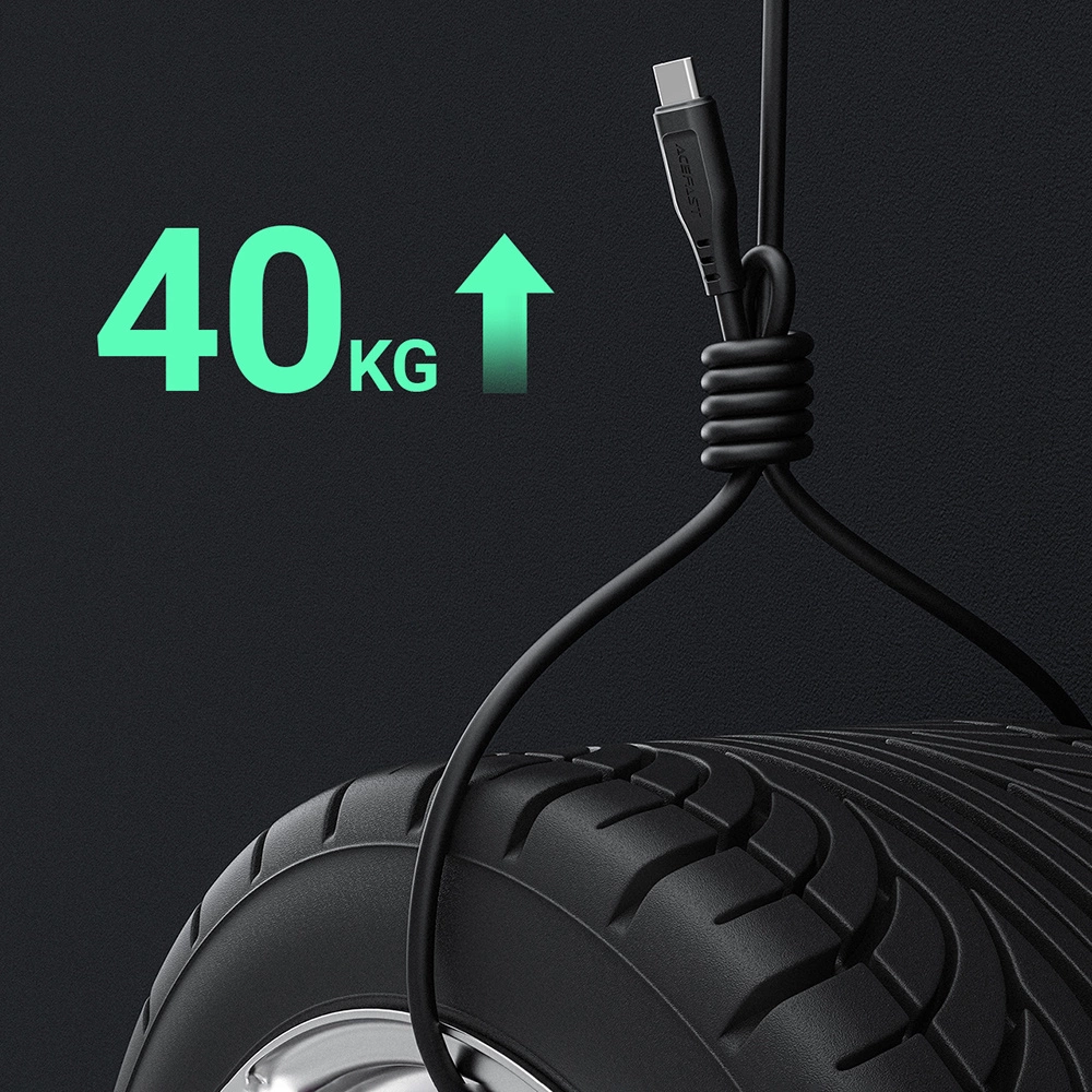 Acefast USB cable - USB Type C 1.2m, 3A black (C3-04 black)eng