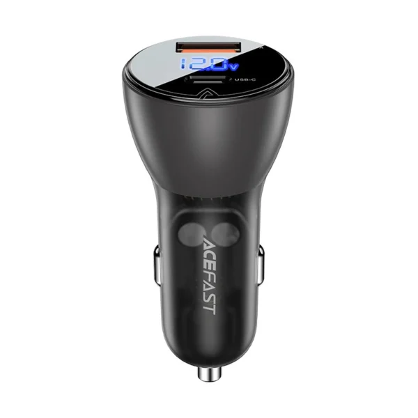 Acefast Car Charger 63W USB Type C / USB, PD3.0, PPS, QC3.0, AFC, FCP, SFCP black (B6 black)eng