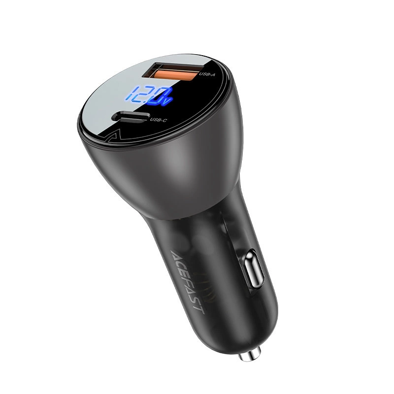 Acefast Car Charger 63W USB Type C / USB, PD3.0, PPS, QC3.0, AFC, FCP, SFCP black (B6 black)eng