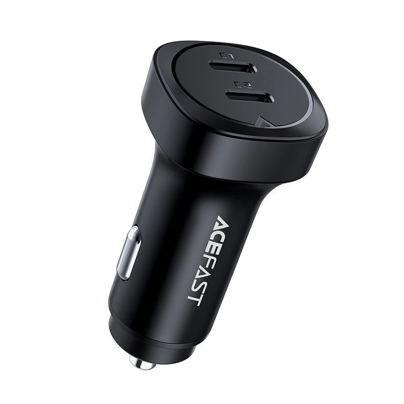 Acefast car charger 72W, 2x USB Type C, PPS, Power Delivery, Quick Charge 3.0, AFC, FCP black (B2 black)eng