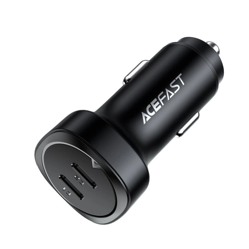 Acefast car charger 72W, 2x USB Type C, PPS, Power Delivery, Quick Charge 3.0, AFC, FCP black (B2 black)eng